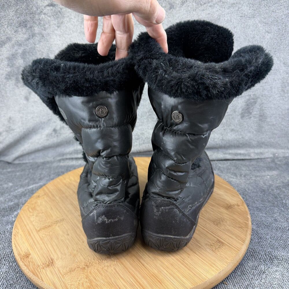 The North Face Boots Womens Size 6 Black Faux Fur Lined Winter Snow APPY FG4 - Picture 4 of 10